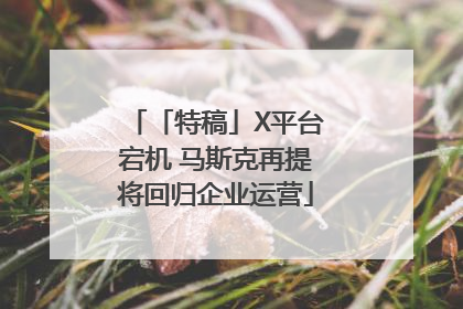 「特稿」X平台宕机 马斯克再提将回归企业运营