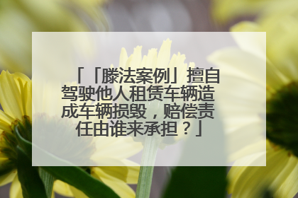 「滕法案例」擅自驾驶他人租赁车辆造成车辆损毁，赔偿责任由谁来承担？