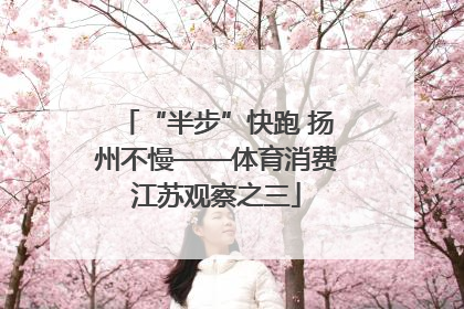 “半步”快跑 扬州不慢——体育消费江苏观察之三