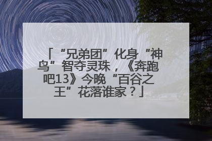 “兄弟团”化身“神鸟”智夺灵珠，《奔跑吧13》今晚“百谷之王”花落谁家？