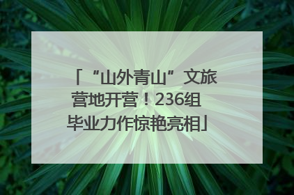“山外青山”文旅营地开营！236组毕业力作惊艳亮相