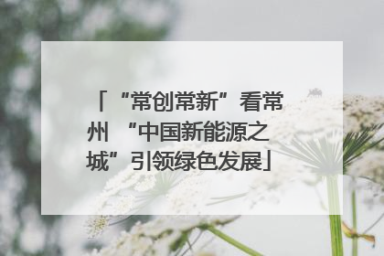 “常创常新”看常州 “中国新能源之城”引领绿色发展