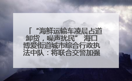 “海鲜运输车凌晨占道卸货，噪声扰民” 海口博爱街道城市综合行政执法中队：将联合交警加强长堤路一带巡逻