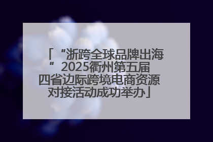 “浙跨全球品牌出海”2025衢州第五届四省边际跨境电商资源对接活动成功举办