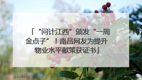 “问计江西”颁发“一周金点子”！南昌网友为提升物业水平献策获证书