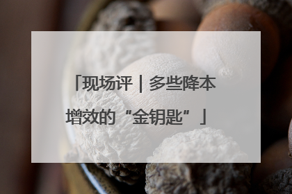现场评｜多些降本增效的“金钥匙”