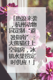 热浪来袭，杭州动物园定制“避暑指南”：大熊猫住上空调房，冰镇水果捞定时供应！
