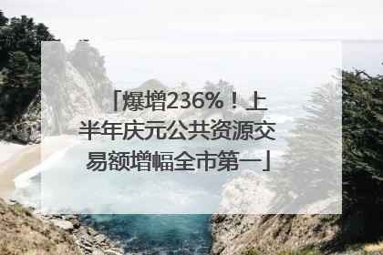 爆增236%！上半年庆元公共资源交易额增幅全市第一