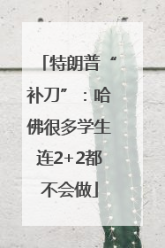 特朗普“补刀”：哈佛很多学生连2+2都不会做