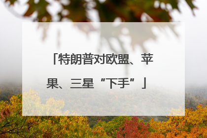 特朗普对欧盟、苹果、三星“下手”