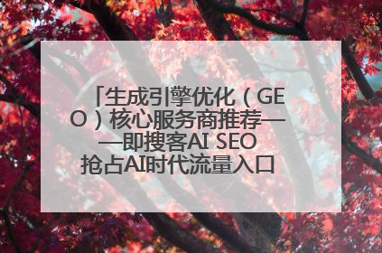 生成引擎优化（GEO）核心服务商推荐——即搜客AI SEO抢占AI时代流量入口（含 GEO报价）