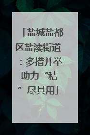 盐城盐都区盐渎街道：多措并举 助力“秸”尽其用