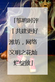 筝鸣时评丨共建更好潍坊，网络文明之花灿烂绽放