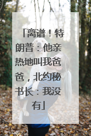 离谱！特朗普：他亲热地叫我爸爸，北约秘书长：我没有