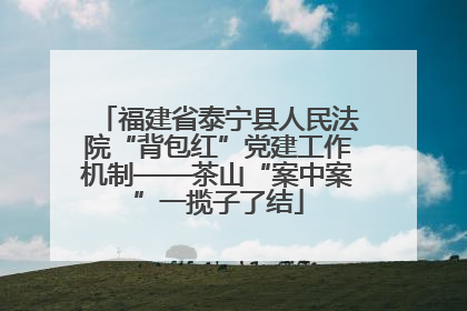 福建省泰宁县人民法院“背包红”党建工作机制——茶山“案中案”一揽子了结