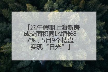 端午假期上海新房成交面积同比增长87%，5月9个楼盘实现“日光”