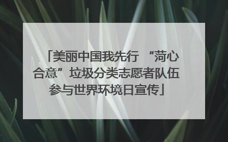 美丽中国我先行 “菏心合意”垃圾分类志愿者队伍参与世界环境日宣传
