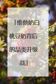 维他奶白桃豆奶背后的品类升级战