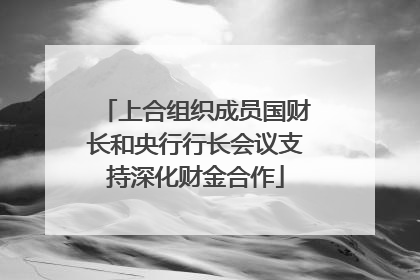 上合组织成员国财长和央行行长会议支持深化财金合作