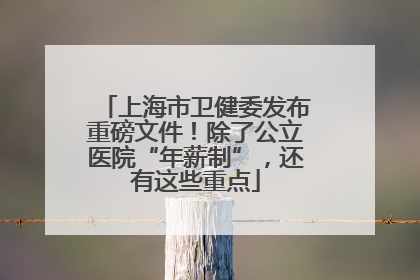 上海市卫健委发布重磅文件！除了公立医院“年薪制”，还有这些重点