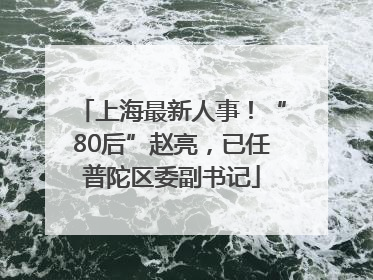 上海最新人事！“80后”赵亮，已任普陀区委副书记