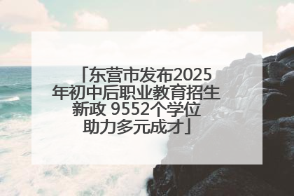 东营市发布2025年初中后职业教育招生新政 9552个学位助力多元成才