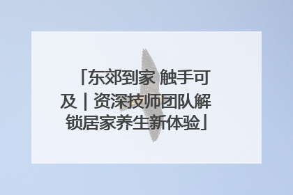 东郊到家 触手可及｜资深技师团队解锁居家养生新体验