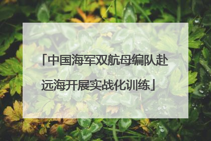中国海军双航母编队赴远海开展实战化训练