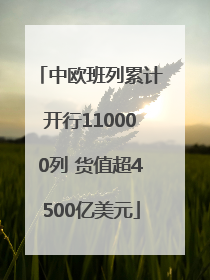 中欧班列累计开行110000列 货值超4500亿美元