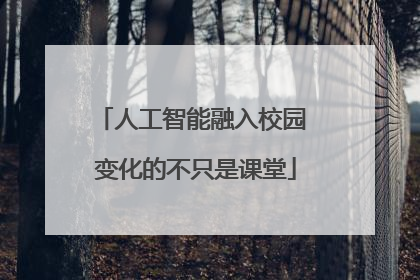 人工智能融入校园 变化的不只是课堂