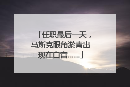 任职最后一天，马斯克眼角淤青出现在白宫……
