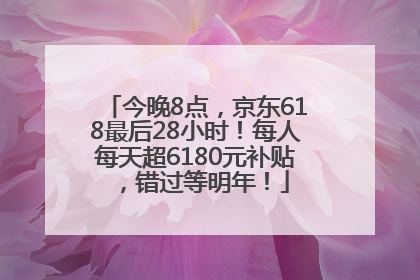 今晚8点，京东618最后28小时！每人每天超6180元补贴，错过等明年！