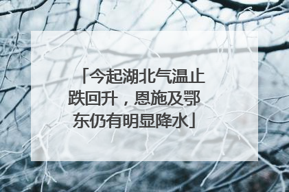 今起湖北气温止跌回升，恩施及鄂东仍有明显降水