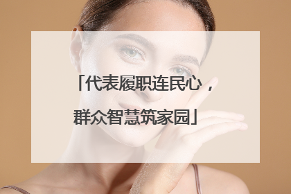 代表履职连民心，群众智慧筑家园
