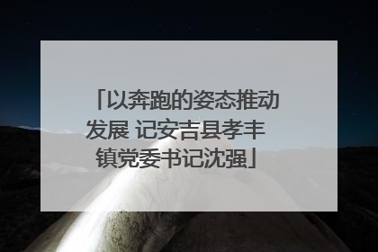 以奔跑的姿态推动发展 记安吉县孝丰镇党委书记沈强