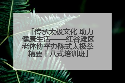 传承太极文化 助力健康生活——红谷滩区老体协举办陈式太极拳精要十八式培训班