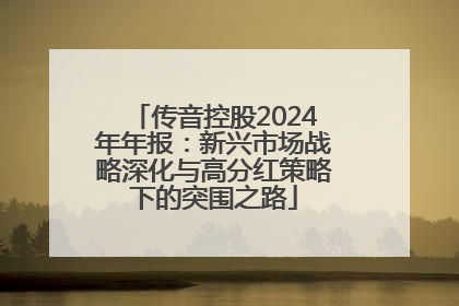 传音控股2024年年报：新兴市场战略深化与高分红策略下的突围之路