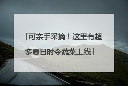 可亲手采摘！这里有超多夏日时令蔬菜上线