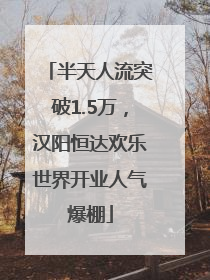 半天人流突破1.5万，汉阳恒达欢乐世界开业人气爆棚