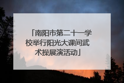 南阳市第二十一学校举行阳光大课间武术操展演活动
