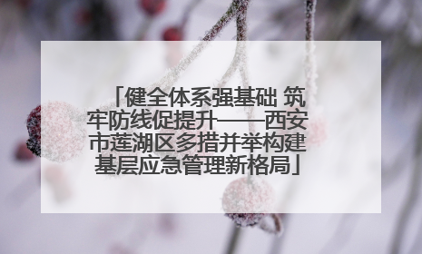 健全体系强基础 筑牢防线促提升——西安市莲湖区多措并举构建基层应急管理新格局