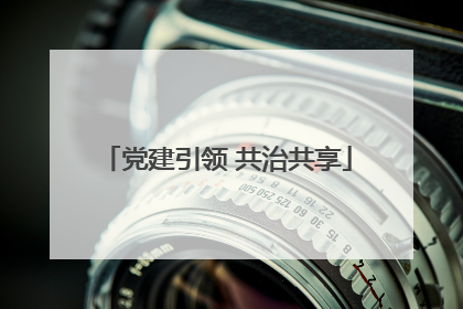 党建引领 共治共享