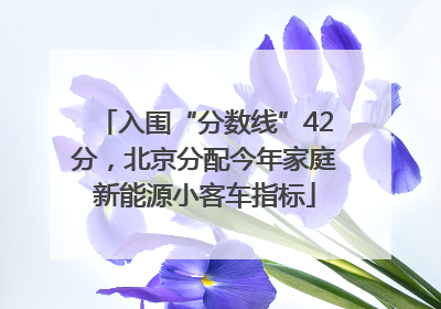 入围“分数线”42分，北京分配今年家庭新能源小客车指标