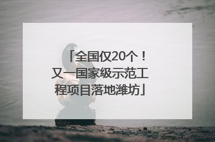 全国仅20个！又一国家级示范工程项目落地潍坊