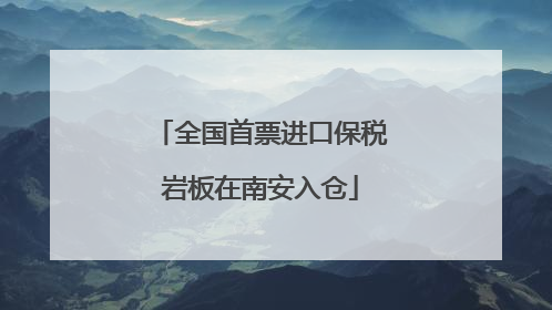 全国首票进口保税岩板在南安入仓