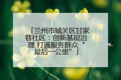 兰州市城关区甘家巷社区：创新基层治理 打通服务群众“最后一公里”