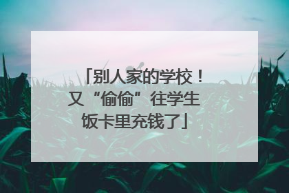 别人家的学校！又“偷偷”往学生饭卡里充钱了