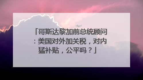 哥斯达黎加前总统顾问：美国对外加关税，对内猛补贴，公平吗？