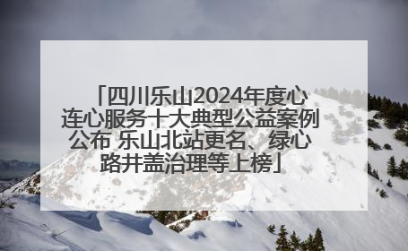四川乐山2024年度心连心服务十大典型公益案例公布 乐山北站更名、绿心路井盖治理等上榜