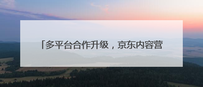 多平台合作升级，京东内容营销生态持续深化种收协同效率